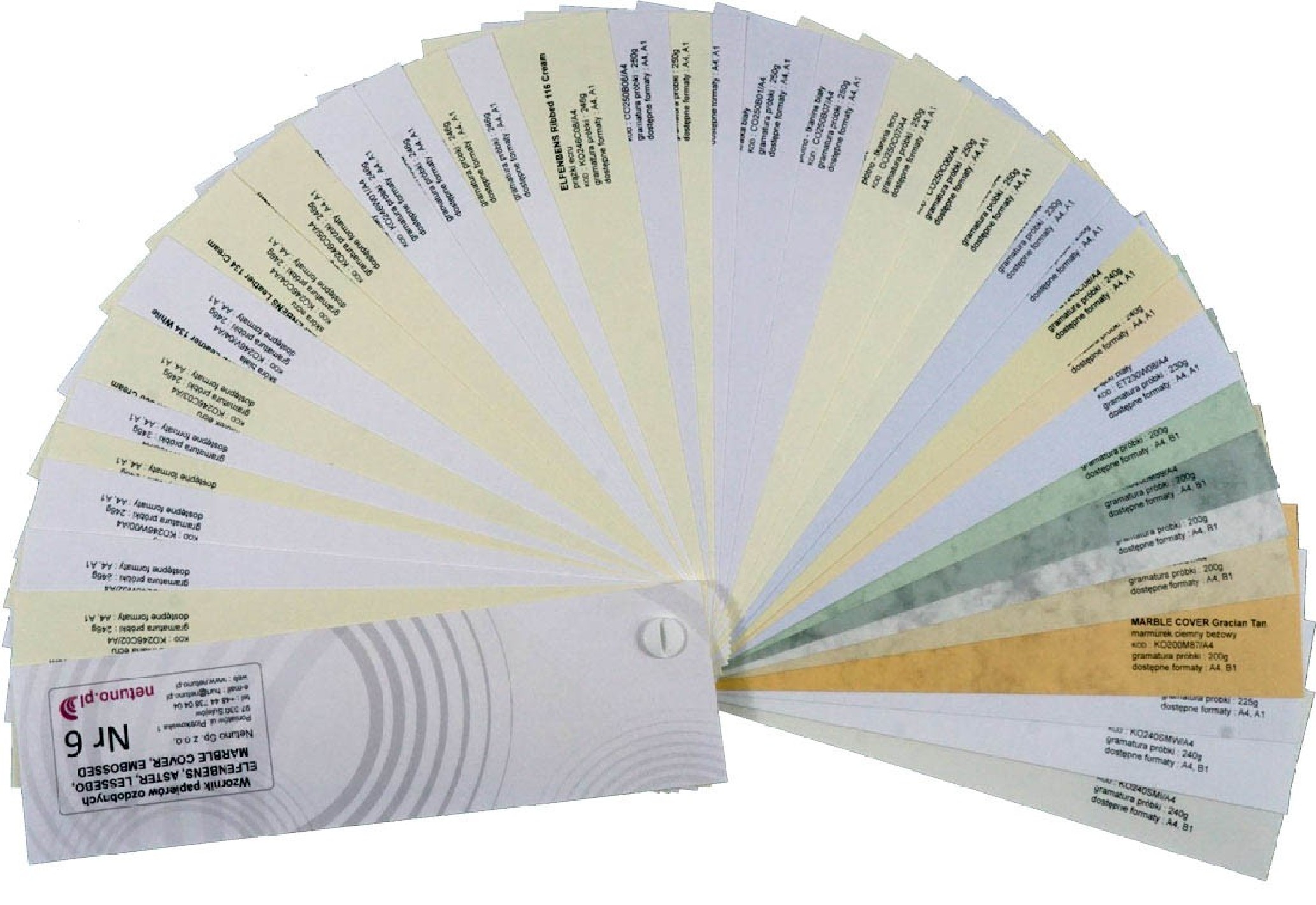 Fine Paper Swatch Book Slonovinová lepenka, mramorový obal Fine Paper Swatch Book Slonovinová lepenka, mramorový obal