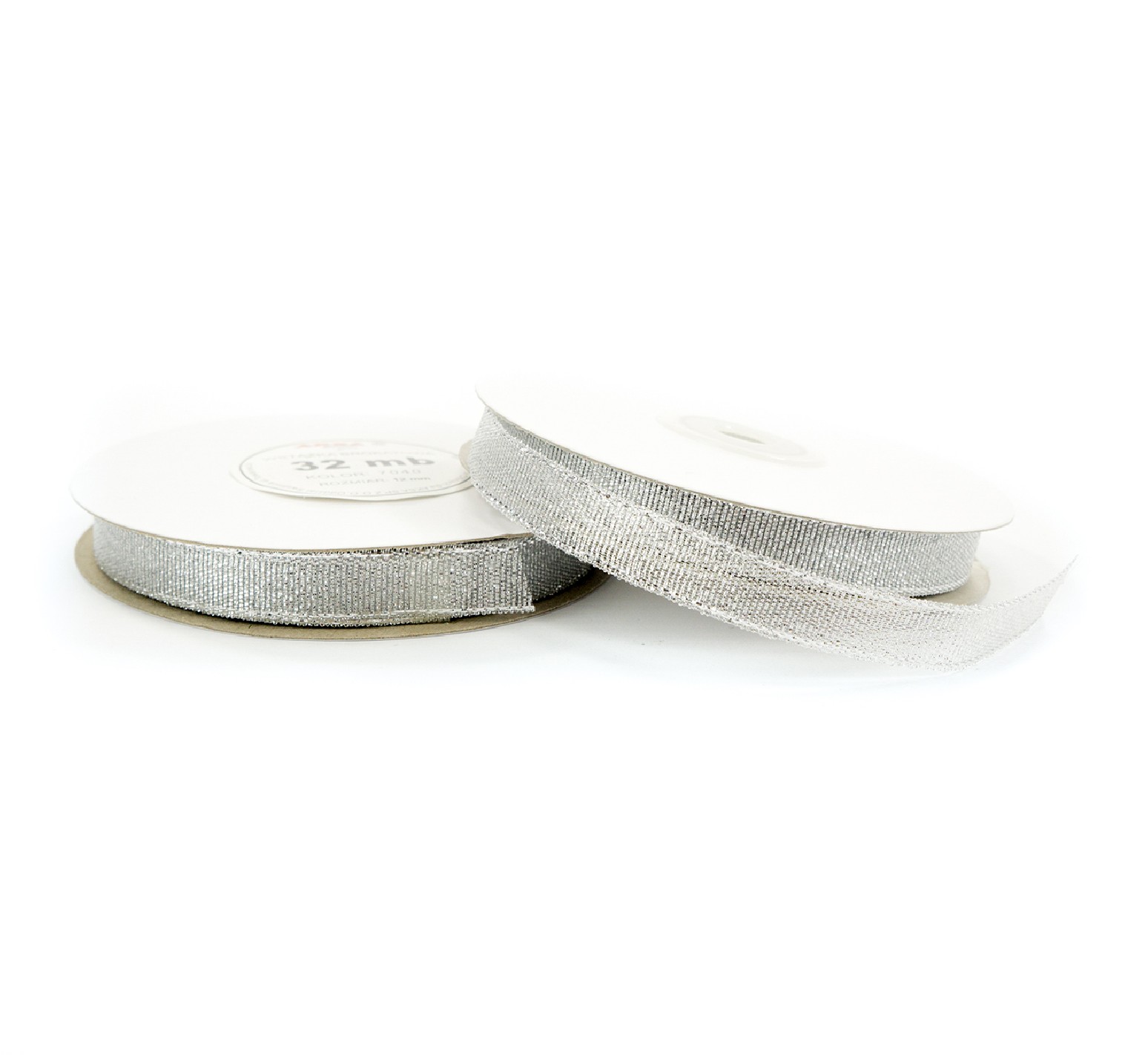 12mm WB7040 Brokátová stuha stříbrná 32mb 12mm WB7040 Brokátová stuha stříbrná 32mb