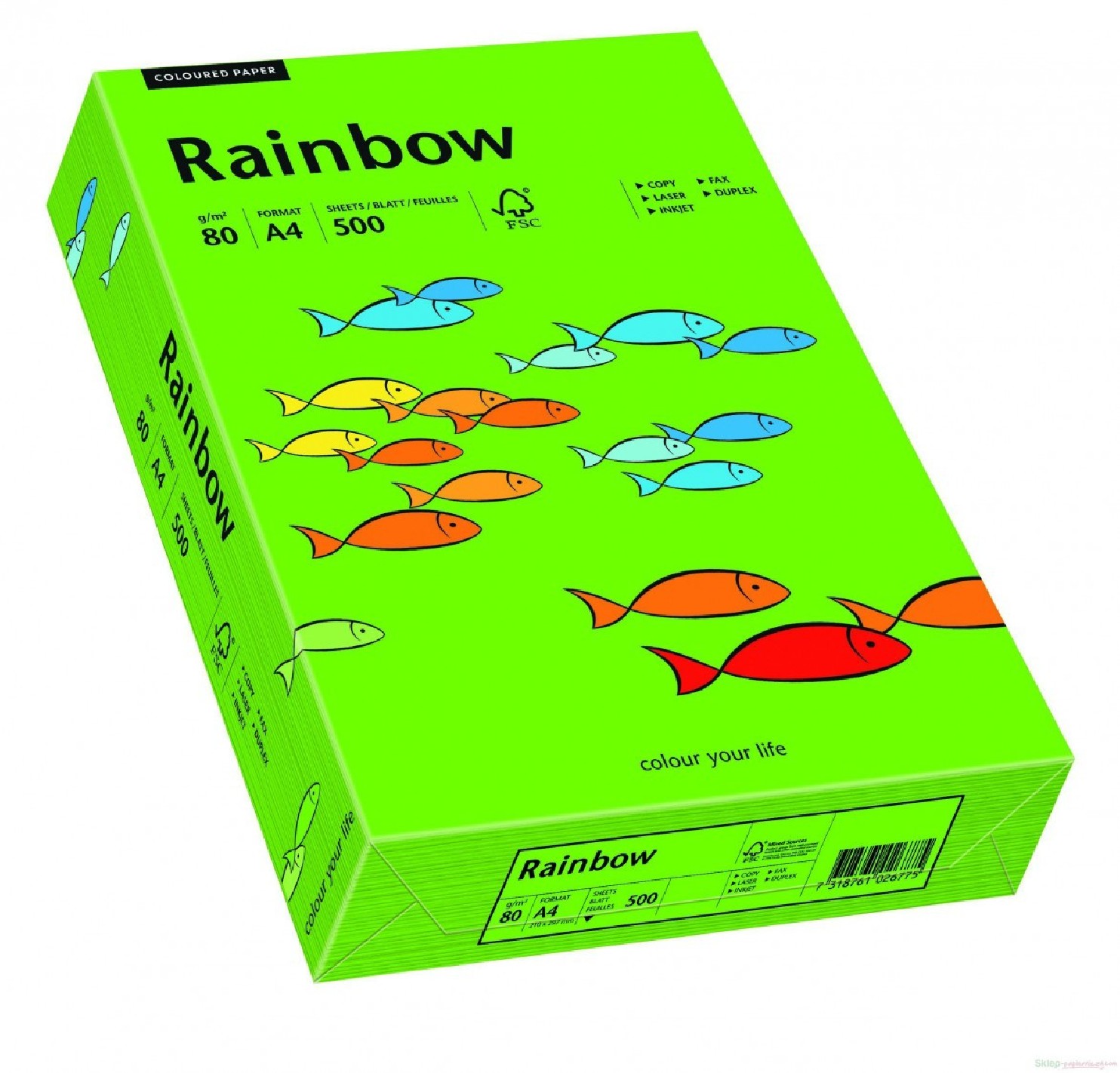 Barevný hladký Dekorační papír Rainbow 160g R78 tmavý zelený pak. 250A4 Barevný hladký Dekorační papír Rainbow 160g R78 tmavý zelený pak. 250A4