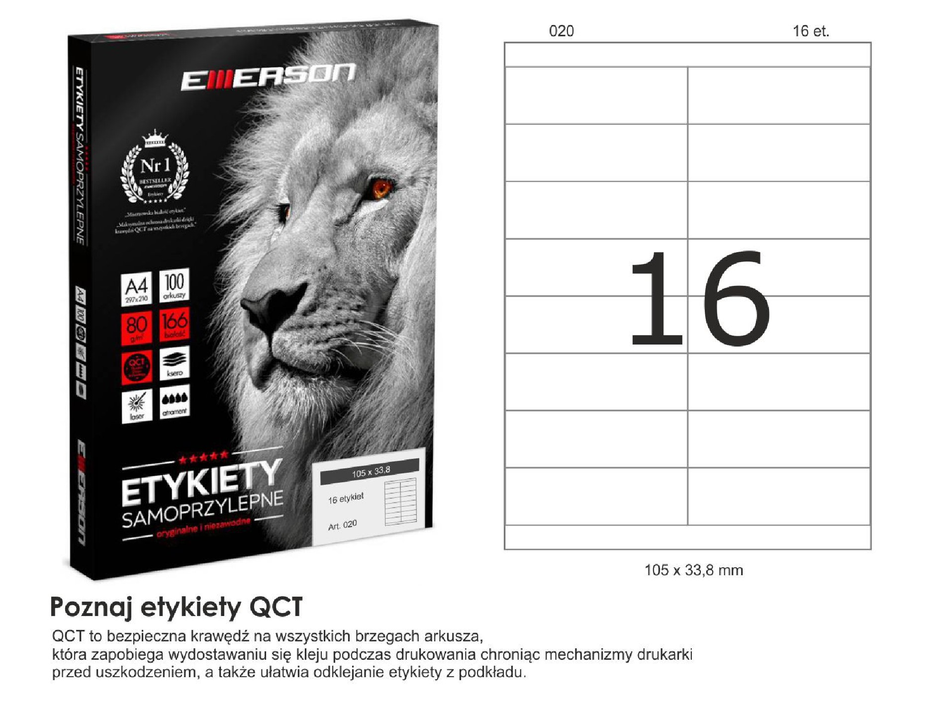 Samolepicí etikety EME20 105x33,8 (16) 100A4 Samolepicí etikety EME20 105x33,8 (16) 100A4