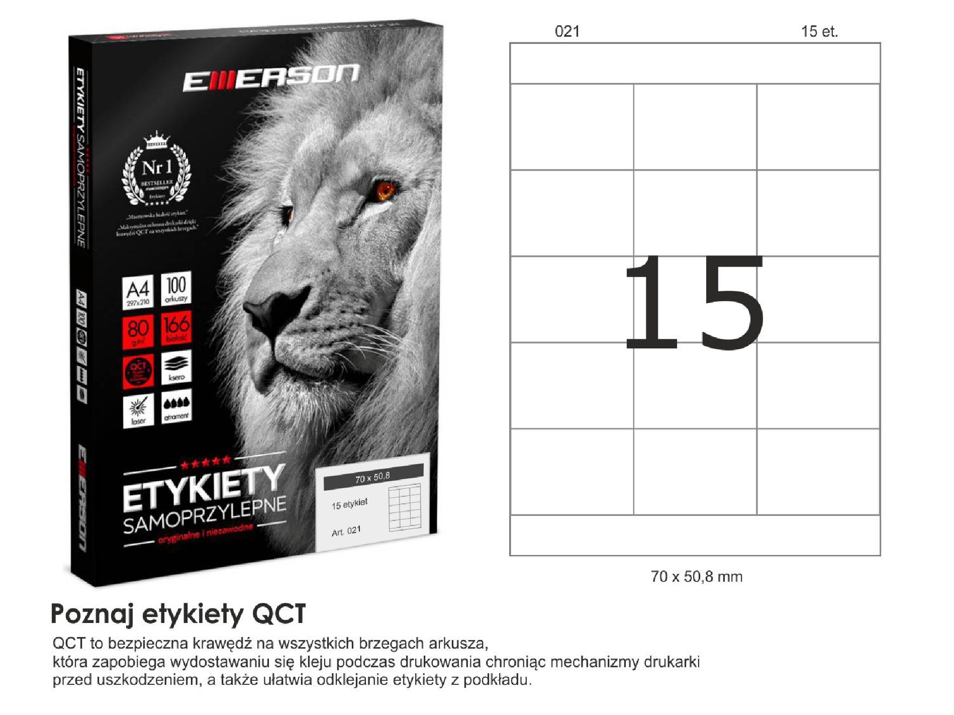 Samolepicí etikety EME21 70x50,8 (15) 100A4 Samolepicí etikety EME21 70x50,8 (15) 100A4