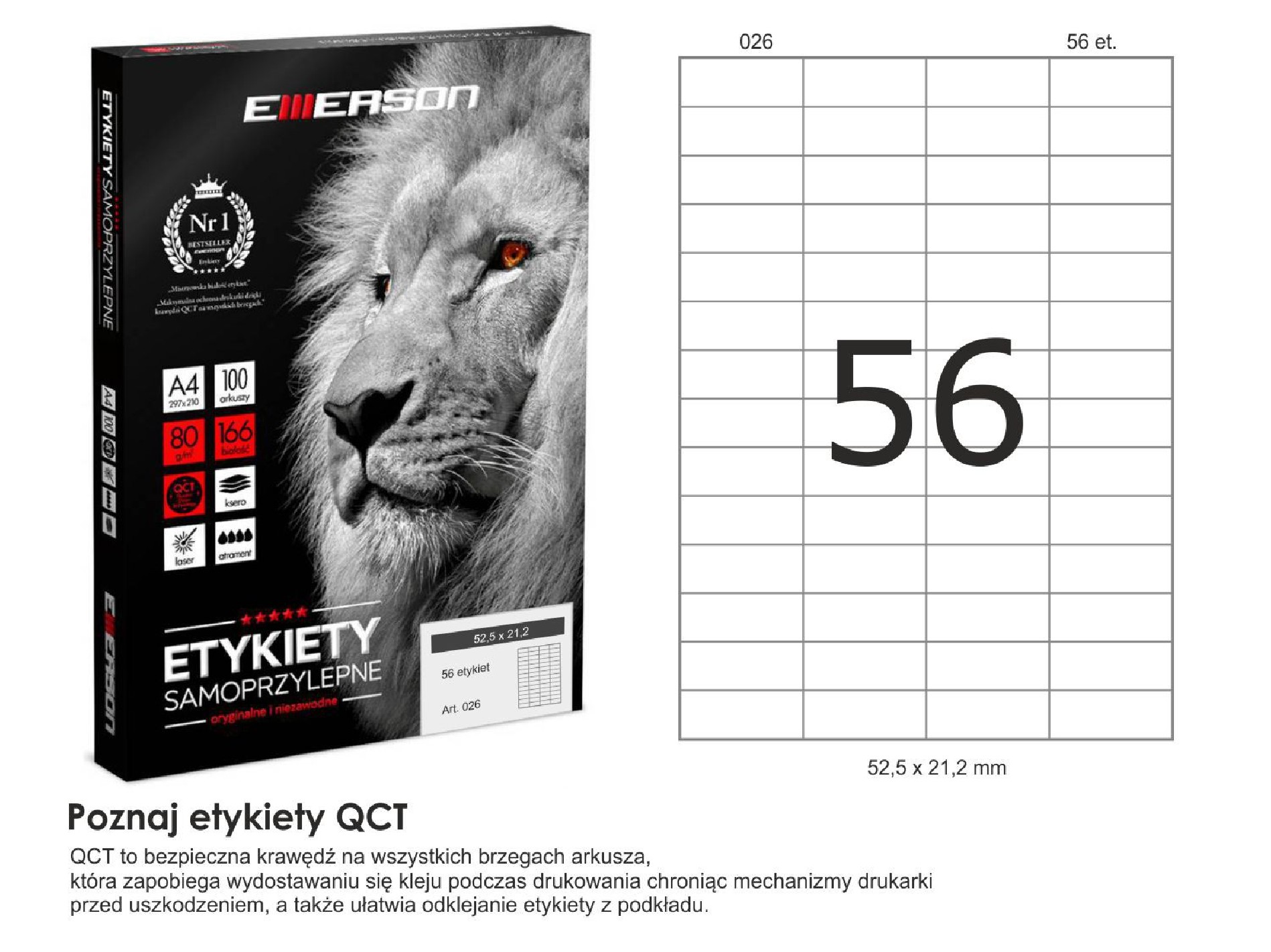 Samolepicí etikety EME26 52,5x21,2 (56) 100A4 Samolepicí etikety EME26 52,5x21,2 (56) 100A4