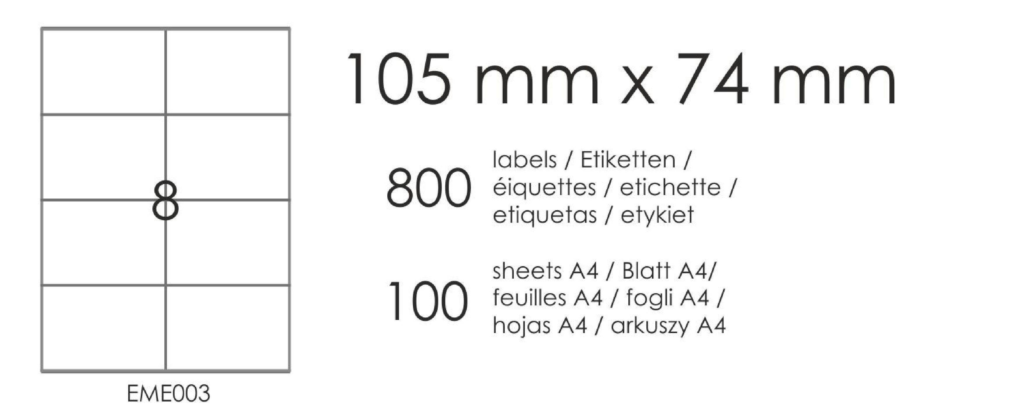 Samolepicí etikety EME3 105x74 (8) 100A4 Samolepicí etikety EME3 105x74 (8) 100A4