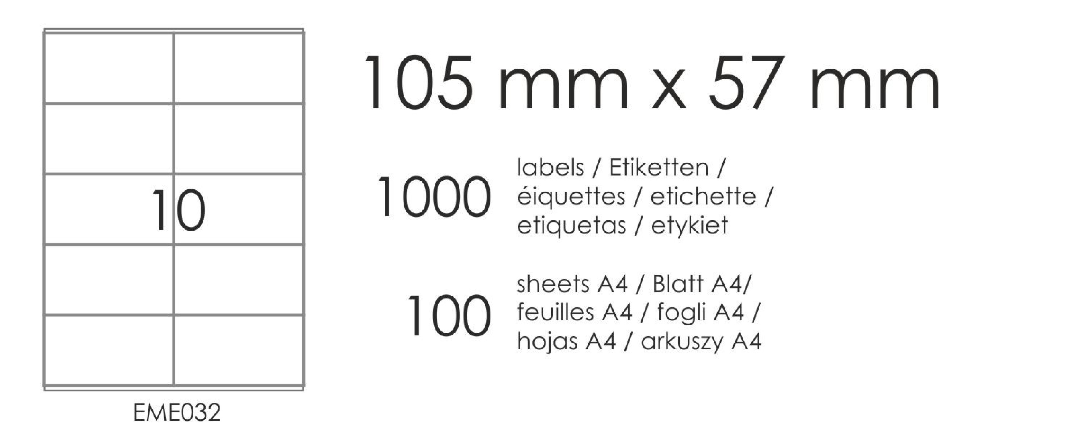 Samolepicí etikety EME32 105x57 (10) 100A4 Samolepicí etikety EME32 105x57 (10) 100A4