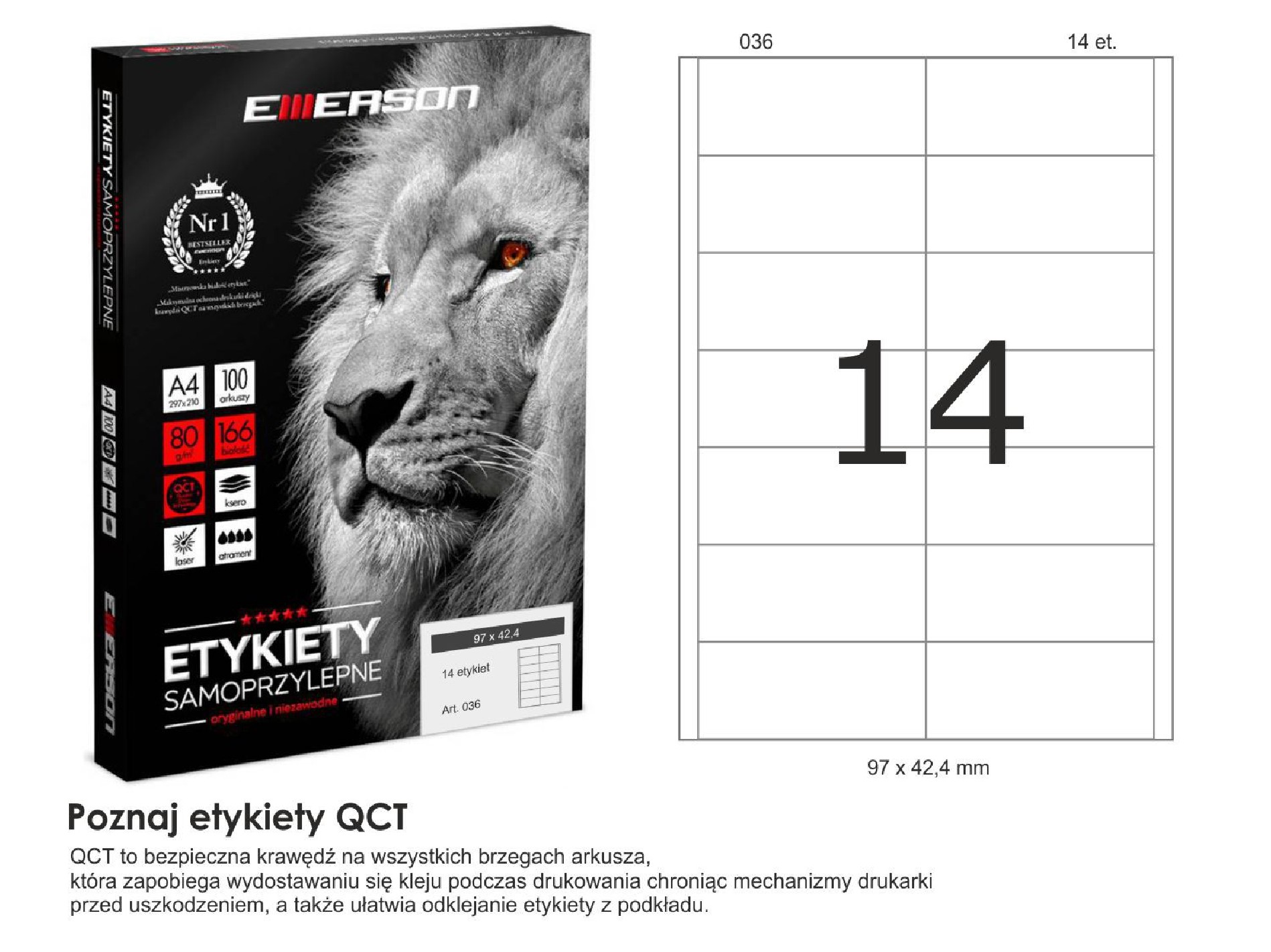 Samolepicí etikety EME36 97x42,4 (14) 100A4 Samolepicí etikety EME36 97x42,4 (14) 100A4