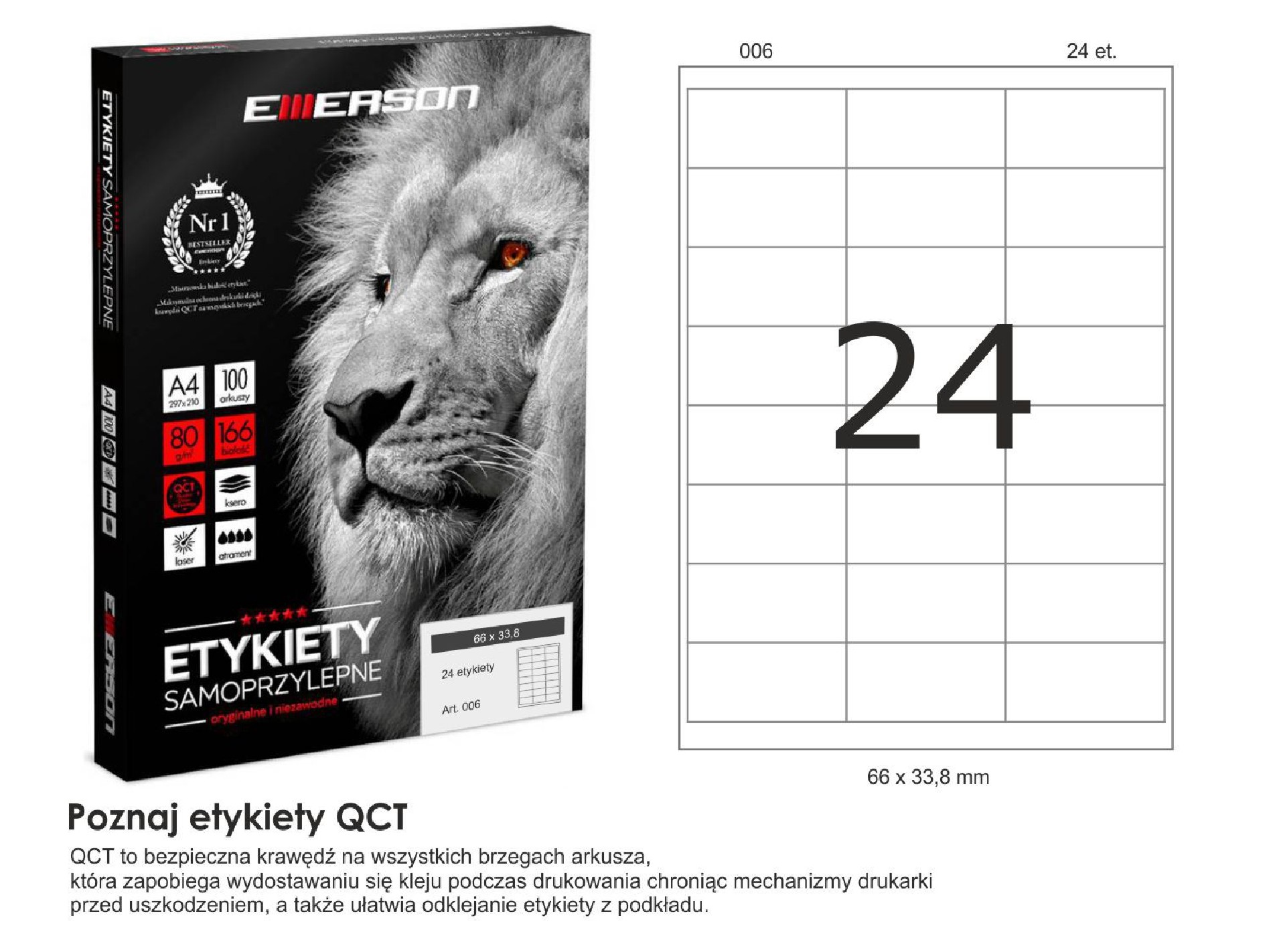 Samolepicí etikety EME6 66x33,8 (24) 100A4 Samolepicí etikety EME6 66x33,8 (24) 100A4
