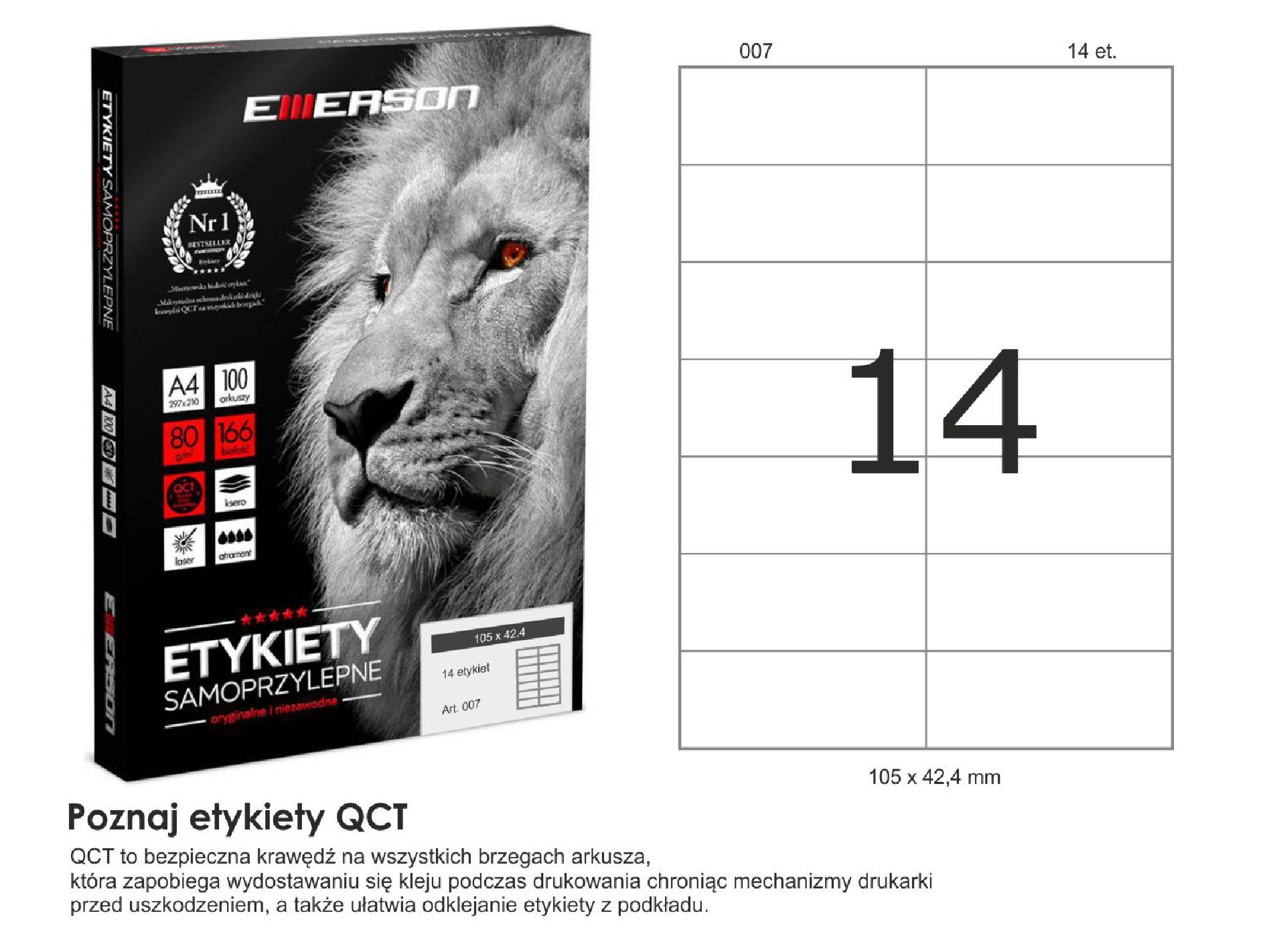 Samolepicí etikety EME7 105x42,4 (14) 100A4 Samolepicí etikety EME7 105x42,4 (14) 100A4