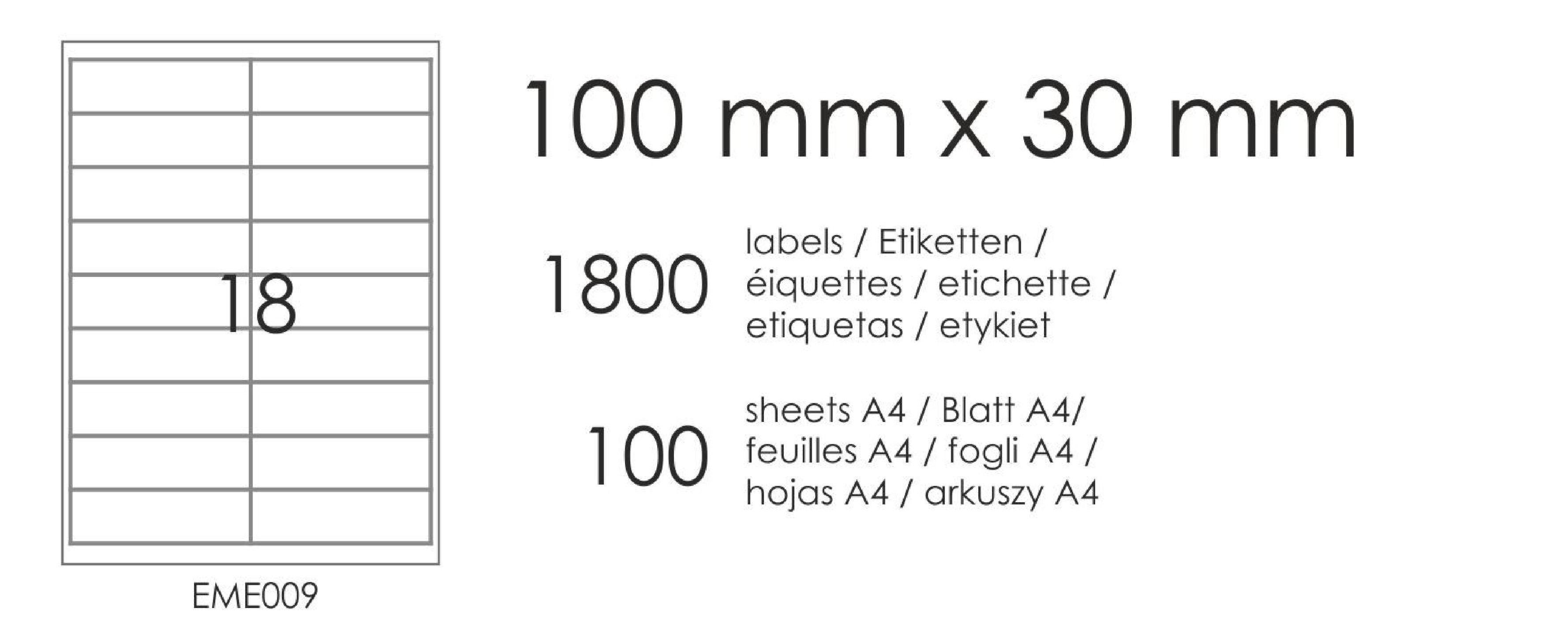 Samolepicí etikety EME9 100x30 (18) 100A4