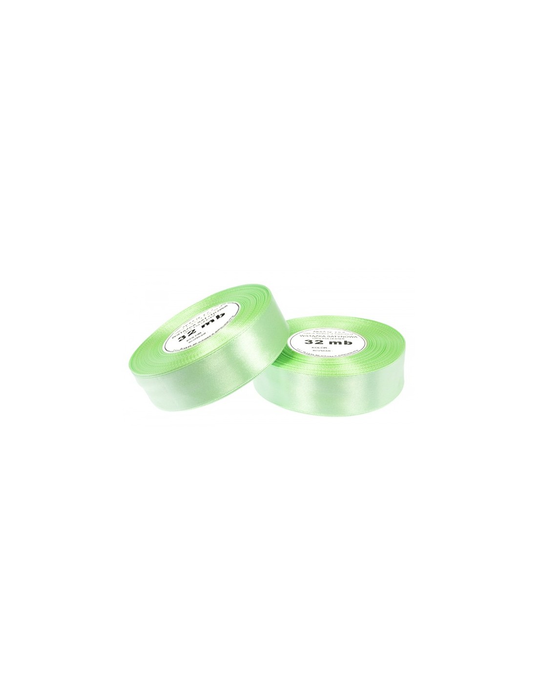 25mm WS8072 Saténová stuľka světlá zelená 32mb 25mm WS8072 Saténová stuľka světlá zelená 32mb