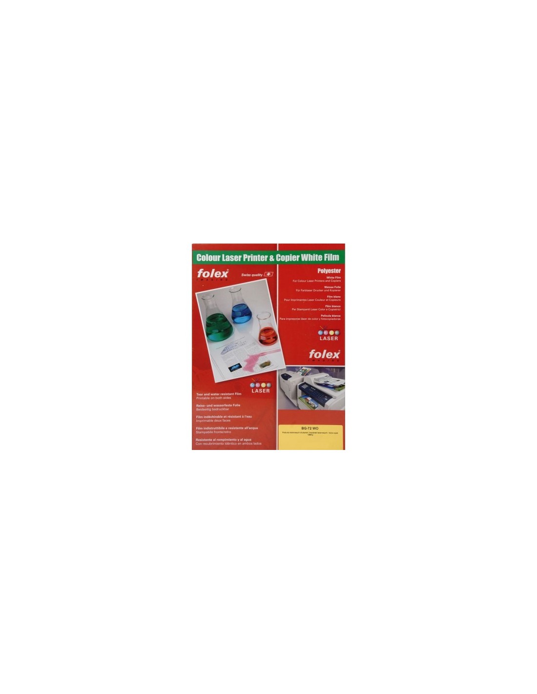 FOLEX BG-72WO Bílá fólie pro laserové tiskárny, bal. 10A3 FOLEX BG-72WO Bílá fólie pro laserové tiskárny, bal. 10A3