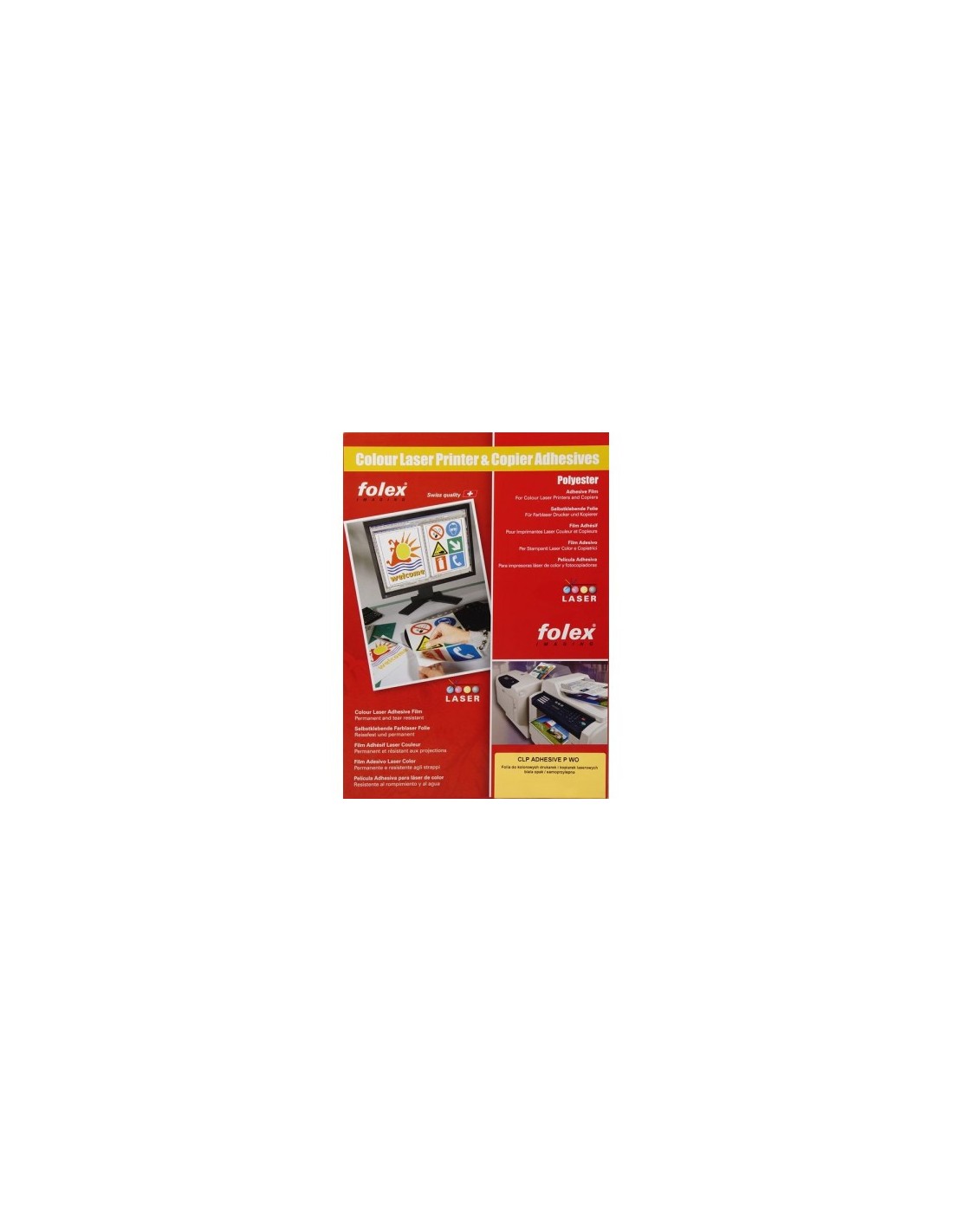 FOLEX ADHESIVE P-WO Bílá samolepicí fólie pro barevné laserové tiskárny, balení. 10A3 FOLEX ADHESIVE P-WO Bílá samolepicí fólie pro barevné laserové tiskárny, balení. 10A3