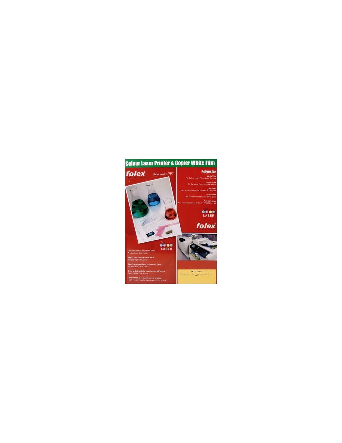 FOLEX BG-72WO Bílá fólie pro laserové tiskárny, bal. 50A4 FOLEX BG-72WO Bílá fólie pro laserové tiskárny, bal. 50A4